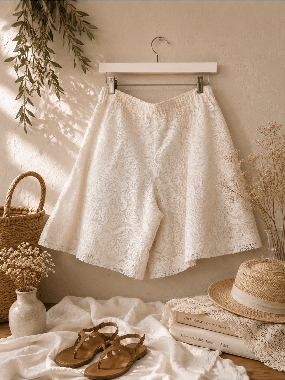 Vintage Nino Wong California Art To Wear Lace Shorts Lagenlook Boho Cottagecore